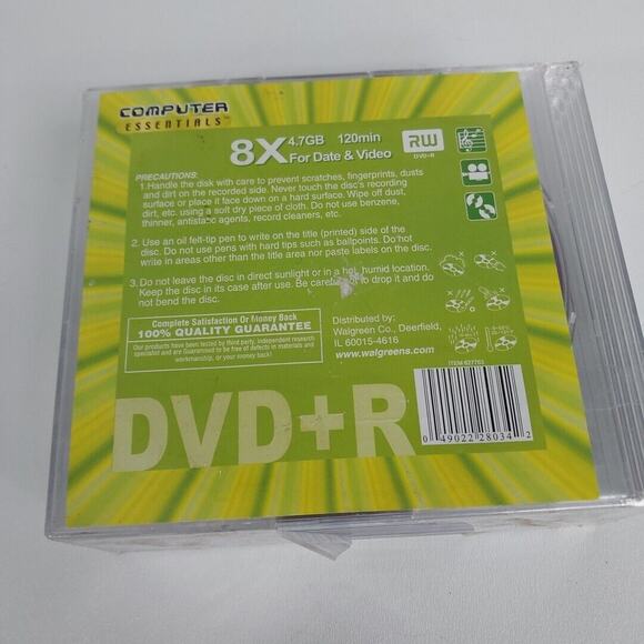 NEW 10 pack Computer Essentials DVD+R 4.7 GB 120 min recordable discs data/video - Picture 2 of 2